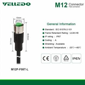 img 3 attached to M12 8-Pin Female A-Coding Pre-Wired Connector Cable 3M/10FT PVC Shielded Line - VELLEDQ Industrial