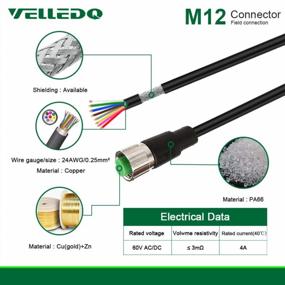 img 1 attached to M12 8-Pin Female A-Coding Pre-Wired Connector Cable 3M/10FT PVC Shielded Line - VELLEDQ Industrial