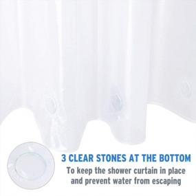 img 2 attached to 72" W X 72" H Plastic Shower Curtain Set With Stainless Steel Rings & Double Glide Hooks For Bathroom Rods