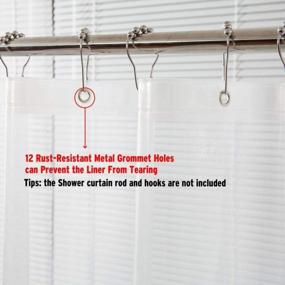 img 1 attached to 72" W X 72" H Plastic Shower Curtain Set With Stainless Steel Rings & Double Glide Hooks For Bathroom Rods