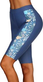 img 3 attached to Ekouaer Swimming Leggings Waistband Boardshort Women's Clothing - Swimsuits & Cover Ups