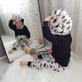 img 1 attached to Adorable Animal Style Toddler Boys' Long Sleeve Hoodie Tops And Sweatsuit Pants Outfit Set