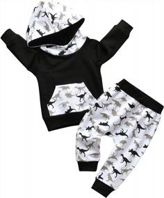 img 4 attached to Adorable Animal Style Toddler Boys' Long Sleeve Hoodie Tops And Sweatsuit Pants Outfit Set