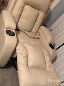 img 6 attached to Испытайте максимальное расслабление с массажным креслом Mecor'S с откидной спинкой - рокер из искусственной кожи с подогревом и поворотом на 360 градусов в коричневом цвете