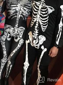 img 6 attached to Женский костюм скелета на Хеллоуин - забавное боди, облегающий комбинезон с длинными рукавами от Idgreatim