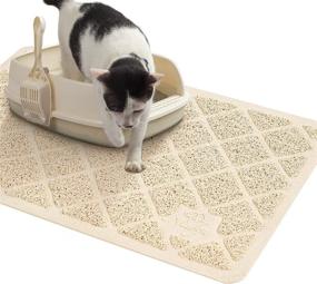 img 4 attached to 🐾 Niubya Premium Cat Litter Mat: Non-slip, Waterproof Backing, Soft on Kitty Paws, Easy to Clean, Traps Litter from Box