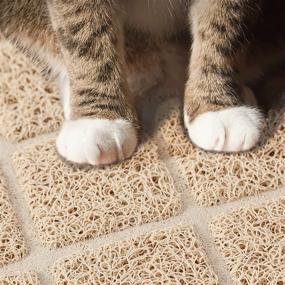 img 1 attached to 🐾 Niubya Premium Cat Litter Mat: Non-slip, Waterproof Backing, Soft on Kitty Paws, Easy to Clean, Traps Litter from Box