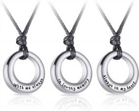 img 4 attached to Memorial Cremation Jewelry For Ashes - 3 Pack Urn Necklaces With Circle Of Life Eternity Locket, Waterproof Pendant Keepsake And Funnel Kit & Bag