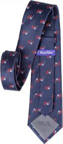 img 2 attached to Show Your Patriotic Spirit With KissTies 100% Silk USA Necktie - Perfect For 4Th Of July Celebrations!