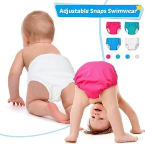 img 2 attached to 🏊 Huukeay Reusable Swim Diapers Set: Adjustable Snap, Washable Pool Swim Diapers for Baby Girls/Boys (12-24 Months)