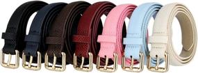 img 1 attached to Skinny Snakeskin Embossed Leather Fashion Women's Accessories - Belts