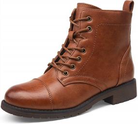 img 4 attached to Fashionable And Comfortable Women'S Ankle Boots With Low Heel: Vepose Lace Up Booties