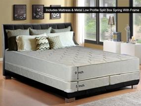 img 3 attached to Full Size Greaton Innerspring Mattress With Tight Top, Firmness, And Accompanying 4-Inch Split Metal Box Spring/Foundation Set Including Frame