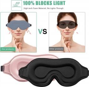img 2 attached to BeeVines 3D Contoured Sleep Mask For Men & Women, 2 Pack With Adjustable Strap - Soft Breathable Eye Shade Cover For Travel Yoga Nap Blindfold.