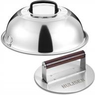 transform your burger game with hulisen heavy-duty burger press & melting dome set - griddle accessories kit for flat top grill indoor/outdoor logo