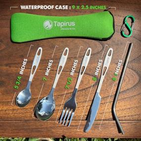 img 3 attached to Tapirus 6-Piece Portable Stainless Steel Utensil Set With Waterproof Carrying Case And Carabiner - Ideal For Camping, Picnics & Meals On The Go