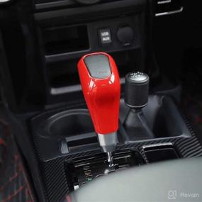 img 2 attached to YIWANG ABS Car Center Gear Shift Head Cover Trim Red for Toyota Tundra 2014-2021 & 4Runner TRD Pro Off-road 2010-2021