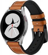 20mm aresh leather silicone band replacement strap compatible with samsung galaxy watch 5 and watch 5 pro - ideal for men, fits galaxy watch 5 40mm and 44mm, galaxy watch 5 pro 45mm logo