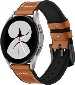 img 4 attached to 20Mm Aresh Leather Silicone Band Replacement Strap Compatible With Samsung Galaxy Watch 5 And Watch 5 Pro - Ideal For Men, Fits Galaxy Watch 5 40Mm And 44Mm, Galaxy Watch 5 Pro 45Mm