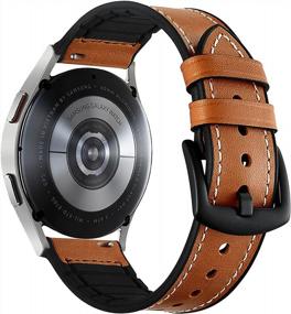 img 3 attached to 20Mm Aresh Leather Silicone Band Replacement Strap Compatible With Samsung Galaxy Watch 5 And Watch 5 Pro - Ideal For Men, Fits Galaxy Watch 5 40Mm And 44Mm, Galaxy Watch 5 Pro 45Mm