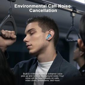 img 2 attached to Experience Crystal-Clear Calls And Deep Bass With Wireless Earbuds Bluetooth 5.3 IPX7 Waterproof Earphones - 30H Playtime For IPhone/Android Users - Blue