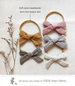 img 2 attached to Cherssy Baby Girl: Stylish And Comfortable Linen Bows Headbands For All Ages
