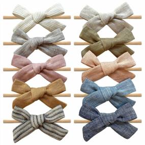 img 4 attached to Cherssy Baby Girl: Stylish And Comfortable Linen Bows Headbands For All Ages