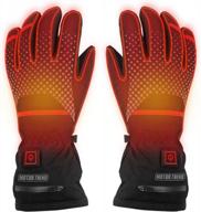 max-heat rechargeable heated gloves with 3 temperature settings and thermal insulation for maximum comfort logo