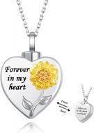 sunflower urn pendant necklace in sterling silver - you are my sunshine cremation jewelry for women's ashes by jinlou logo