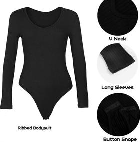 img 1 attached to GEMBERA Women's Bodysuit Bodycon - Trendy Women's Clothing at Bodysuits