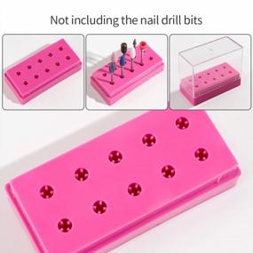img 2 attached to Pink LIARTY Nail Drill Bits Holder: Dustproof, Organized Manicure Tools With 17 Holes