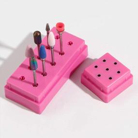 img 1 attached to Pink LIARTY Nail Drill Bits Holder: Dustproof, Organized Manicure Tools With 17 Holes
