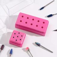 pink liarty nail drill bits holder: dustproof, organized manicure tools with 17 holes logo