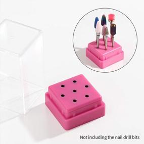 img 3 attached to Pink LIARTY Nail Drill Bits Holder: Dustproof, Organized Manicure Tools With 17 Holes