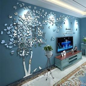 img 2 attached to 🌳 Transform Your Space with 3D Tree Wall Stickers: DIY Tree and Birds Decals for Family, Couples, and Nursery Living Room Décor - TV Background Home Decorations