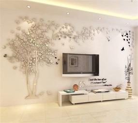 img 1 attached to 🌳 Transform Your Space with 3D Tree Wall Stickers: DIY Tree and Birds Decals for Family, Couples, and Nursery Living Room Décor - TV Background Home Decorations