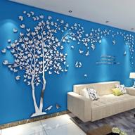 🌳 transform your space with 3d tree wall stickers: diy tree and birds decals for family, couples, and nursery living room décor - tv background home decorations логотип