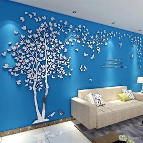 img 4 attached to 🌳 Transform Your Space with 3D Tree Wall Stickers: DIY Tree and Birds Decals for Family, Couples, and Nursery Living Room Décor - TV Background Home Decorations