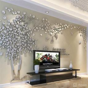 img 3 attached to 🌳 Transform Your Space with 3D Tree Wall Stickers: DIY Tree and Birds Decals for Family, Couples, and Nursery Living Room Décor - TV Background Home Decorations