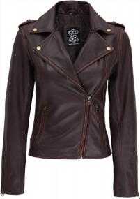img 3 attached to Стиль вне времени: женские коричневые и черные кожаные куртки от Blingsoul