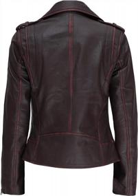 img 2 attached to Стиль вне времени: женские коричневые и черные кожаные куртки от Blingsoul