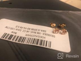 img 5 attached to 💎 SOLIDGOLD 14K Real Gold Round CZ Stud Earrings with Genuine Pink Swarovski CZ - Yellow, Rose & White Gold, 0.030-4.00 CTW