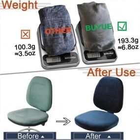 img 1 attached to Soft Velvet Stretch Armless Chair Slipcover In Navy Blue - BUYUE Task Office Chair Cover For Dustproof Protection And Washable Convenience