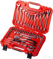 🔧 maxpower 60pcs 1/2 inch and 1/4 inch socket wrench set, mechanics tools kit with metric sockets up to 32mm, combination spanners 8mm-19mm, ratchet handles & more in a carry case, cr-v material логотип