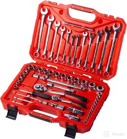 img 4 attached to 🔧 MAXPOWER 60PCS 1/2 Inch and 1/4 Inch Socket Wrench Set, Mechanics Tools Kit with Metric Sockets up to 32mm, Combination Spanners 8mm-19mm, Ratchet Handles & More in a Carry Case, CR-V Material