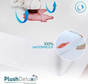 img 1 attached to Full Size PlushDeluxe Premium Bamboo Mattress Protector - Waterproof, Ultra Soft & Breathable For Comfort & Protection