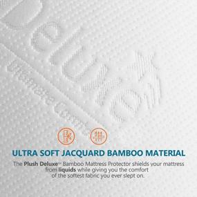 img 2 attached to Full Size PlushDeluxe Premium Bamboo Mattress Protector - Waterproof, Ultra Soft & Breathable For Comfort & Protection