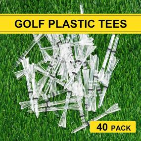 img 2 attached to KVV 3-1/4" Adjustable Height Plastic Golf Tees 40 Value Pack 4-Prong Tees Long 83Mm Colored Set Excellent Durability And Stability Tees