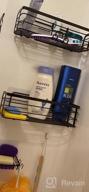 img 1 attached to 2 Pack Adhesive Shower Caddy Basket Shelf W/ Hooks - No Drilling Rustproof SUS304 Stainless Steel Wall Mounted Rack For Kitchen, Dorm Hanging Soap & Shampoo Holder review by James Daniels