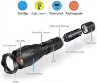 green led flashlight single mode hunting light with zoomable and waterproof for hunting predator fishing logo